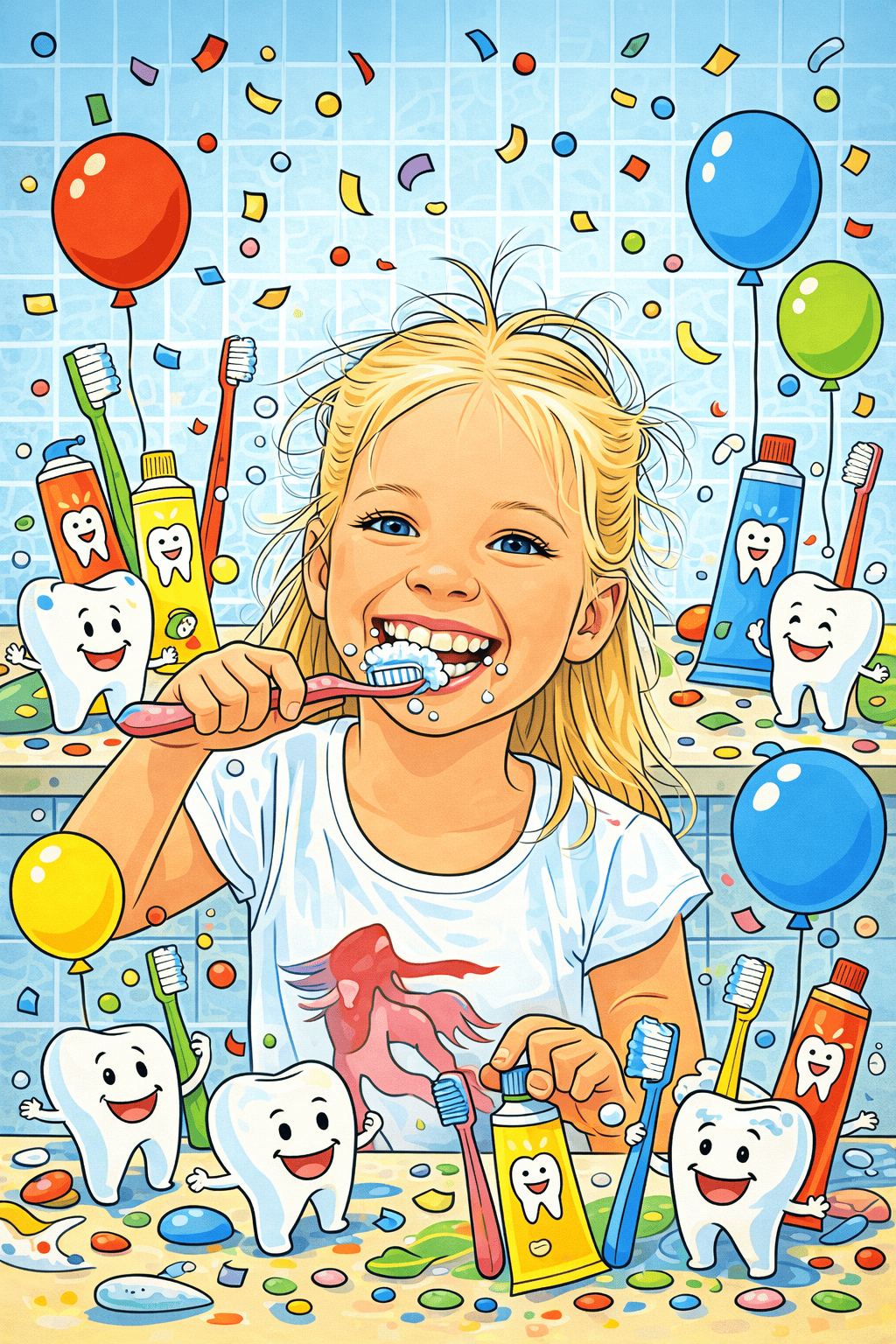 Fluoride tooth and the brushing party